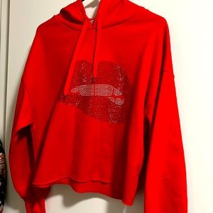 Red jacket with lips